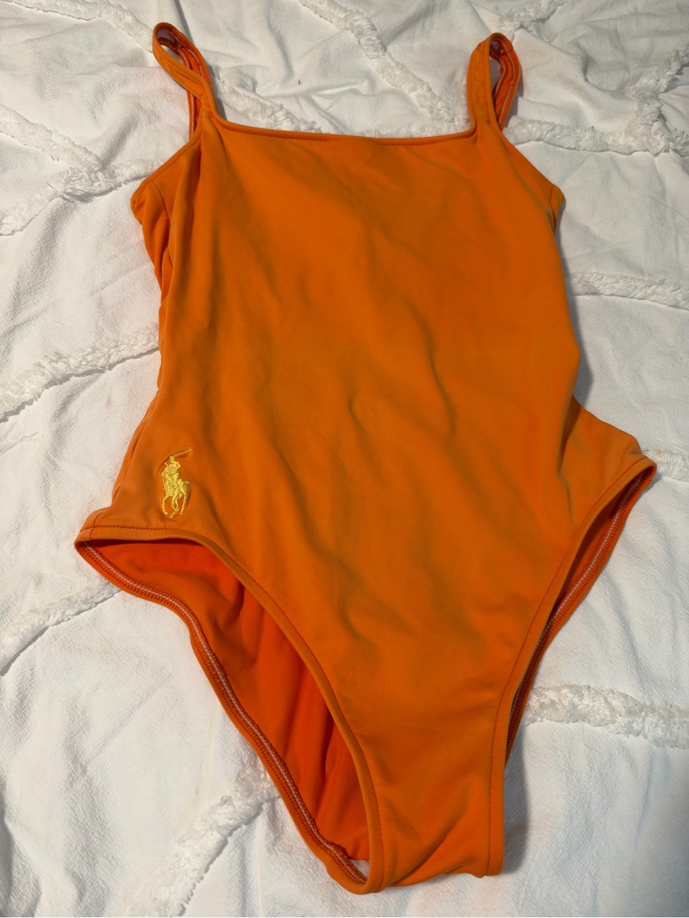 Polo Ralph Lauren Orange Scoop Back One Piece Swimsuit M